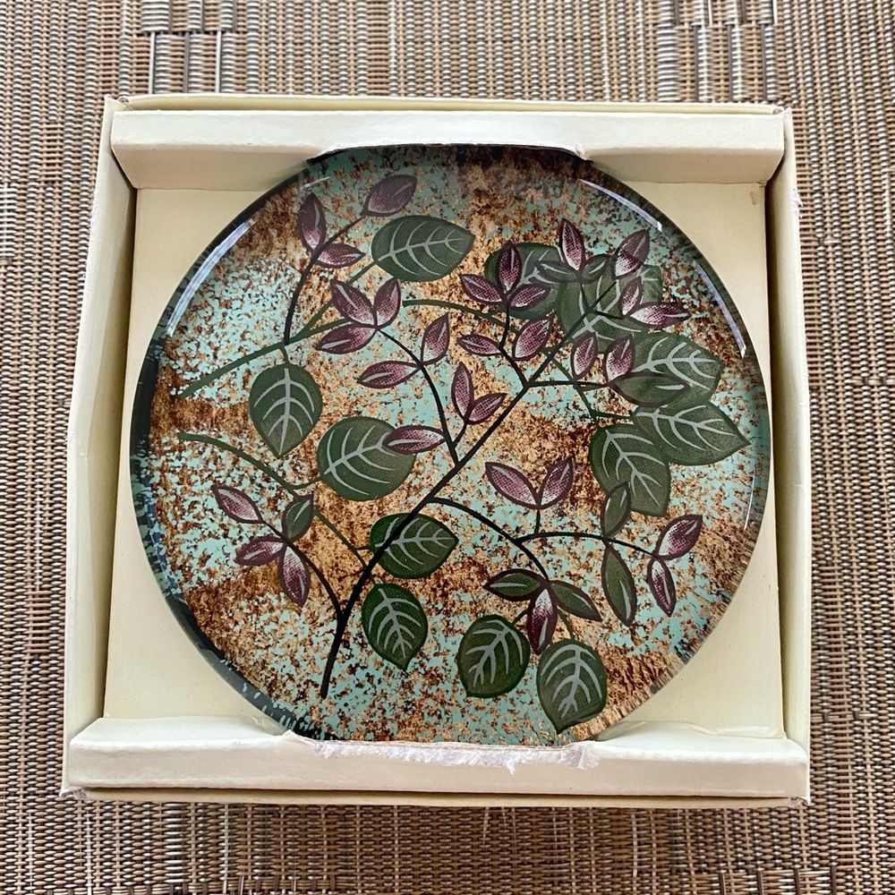 Hand Painted Glass Coaster Set of 4